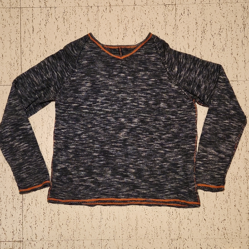 Nudie Jeans Co Heavyweight Speckle Style Knit V-Neck Pullover Sweater